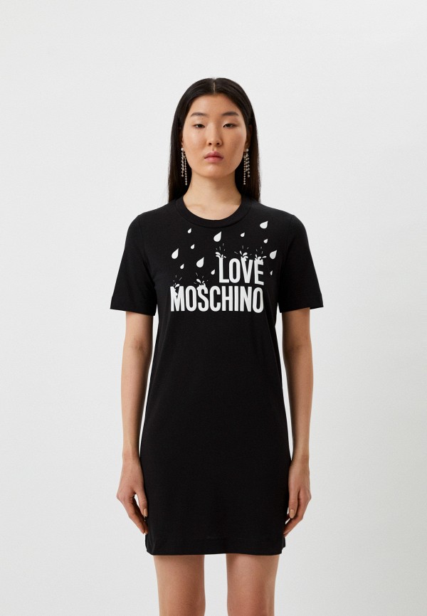 женское платье love moschino, черное