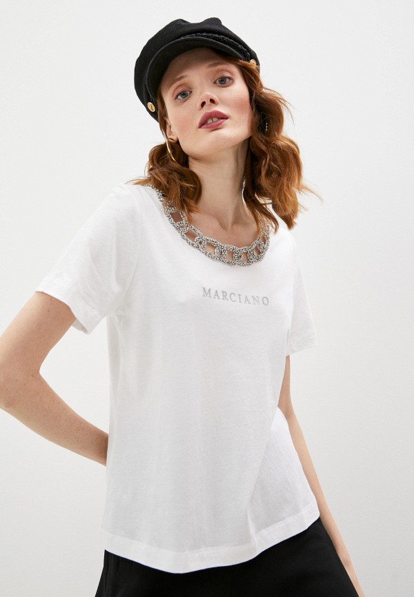 женская футболка guess by marciano, белая