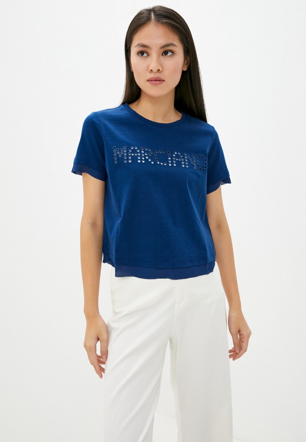женская футболка guess by marciano, синяя