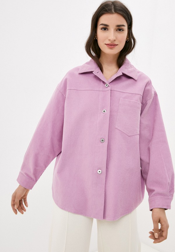 женская рубашка с длинным рукавом b.style, фиолетовая