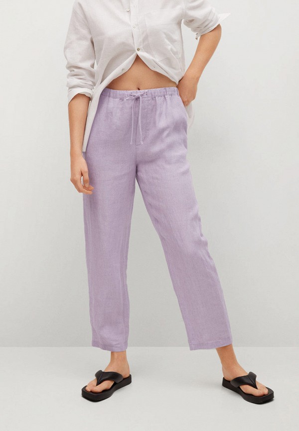 женские брюки mango, фиолетовые