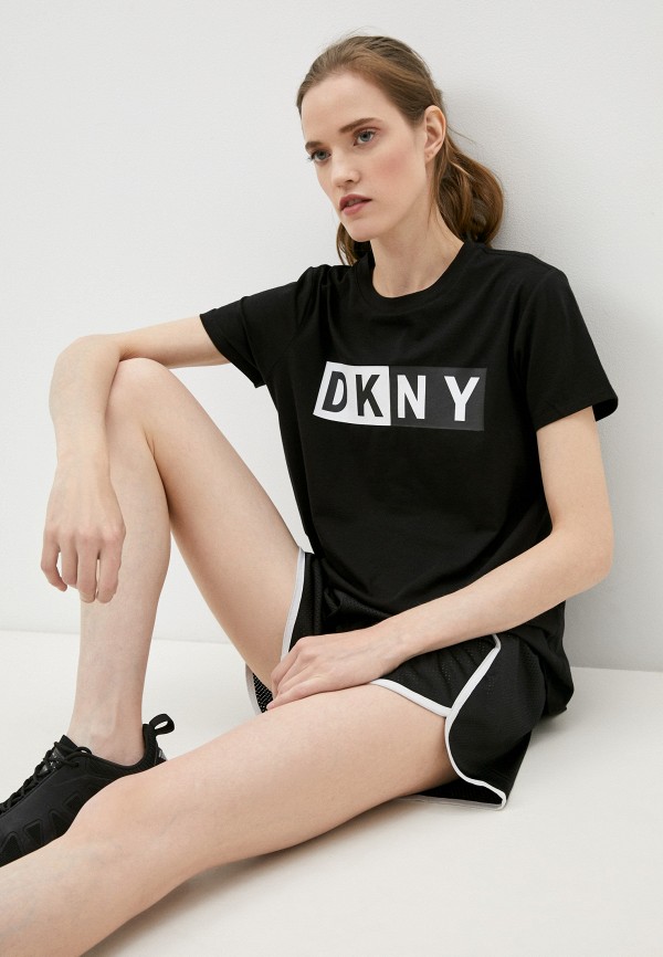 женская футболка dkny, черная