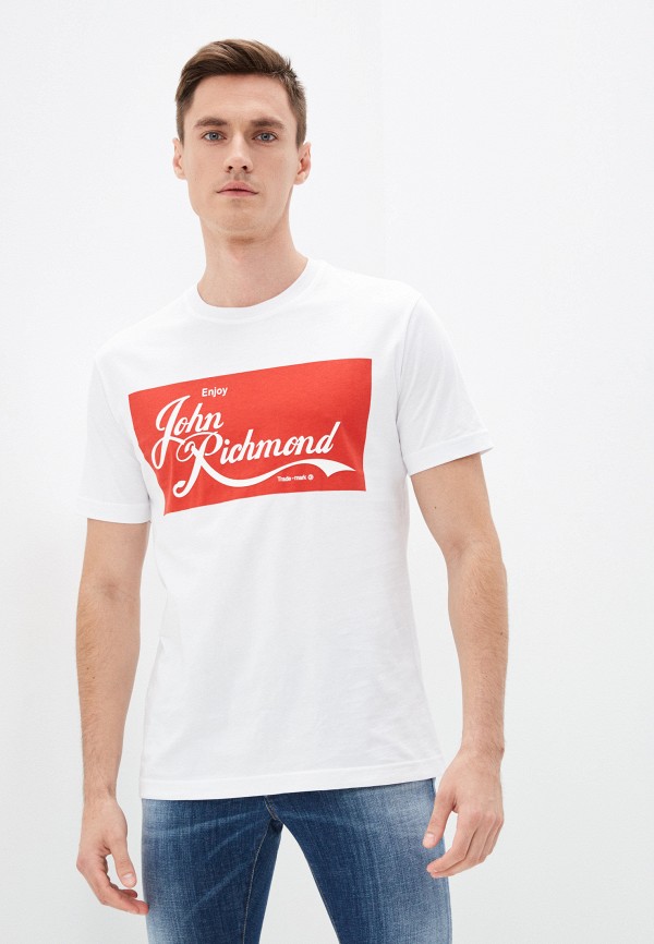 мужская футболка john richmond, белая