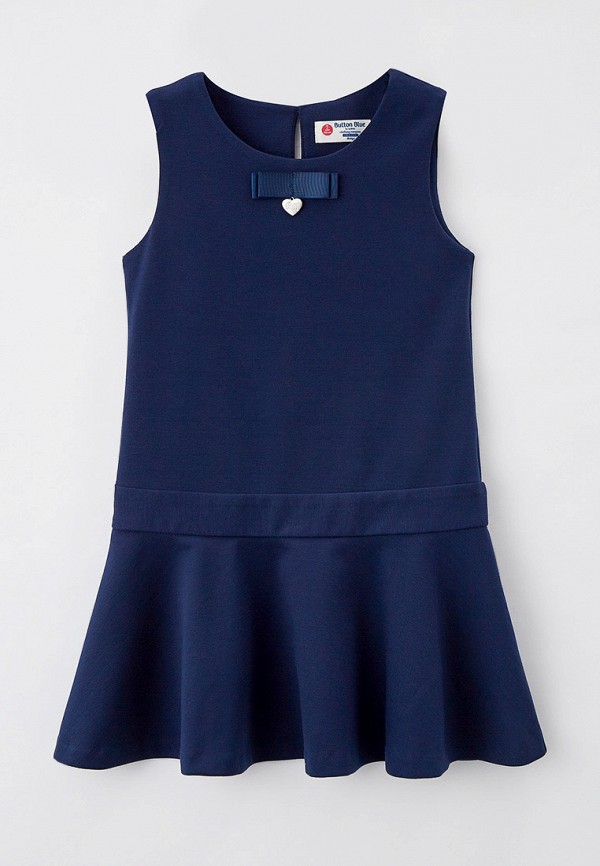 повседневные платье button blue для девочки, синее
