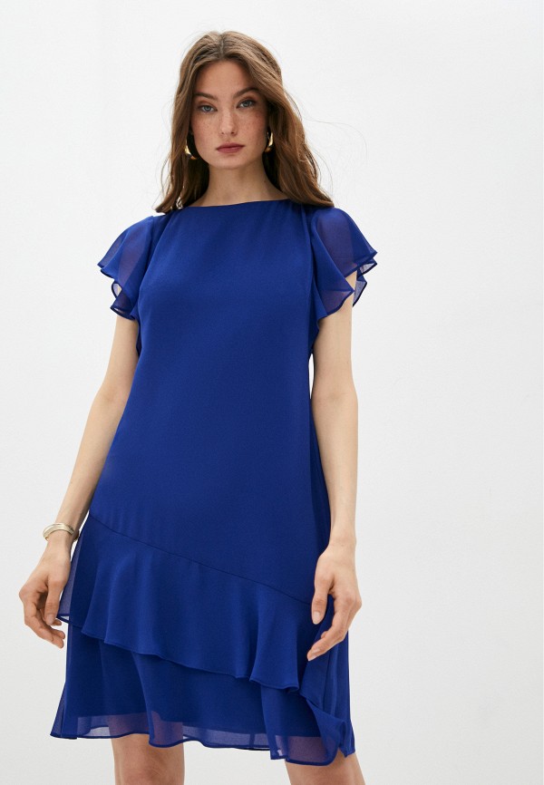 женское вечерние платье lauren ralph lauren, синее
