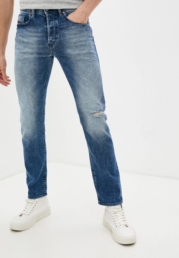мужские прямые джинсы diesel, голубые