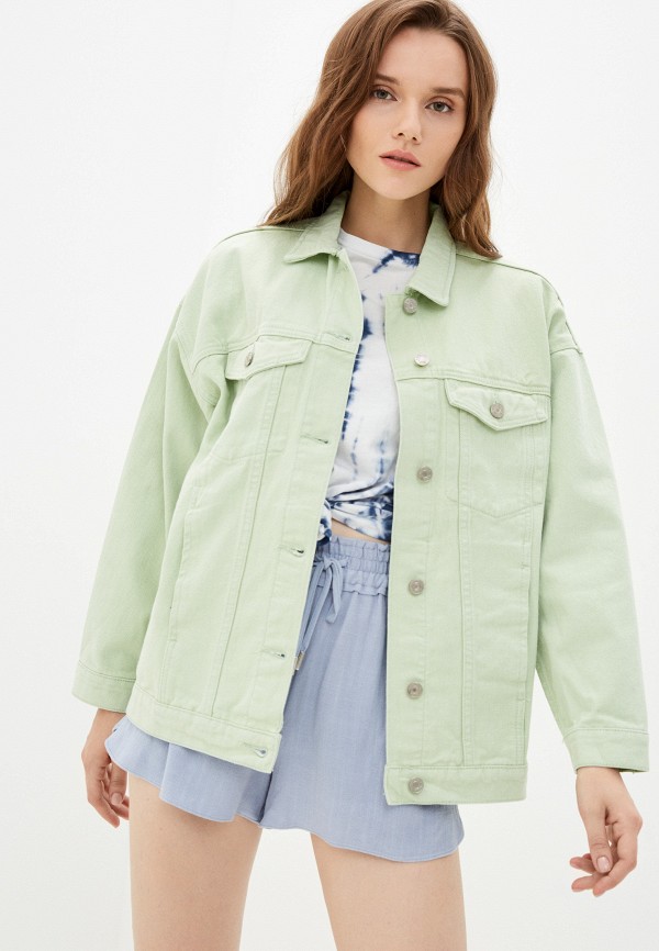 женская джинсовые куртка missguided, зеленая