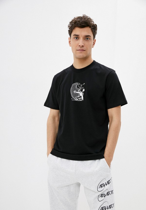 мужская футболка с коротким рукавом carhartt wip, черная