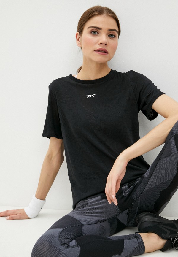 женская футболка reebok, черная