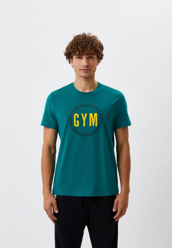 мужская футболка bikkembergs, зеленая