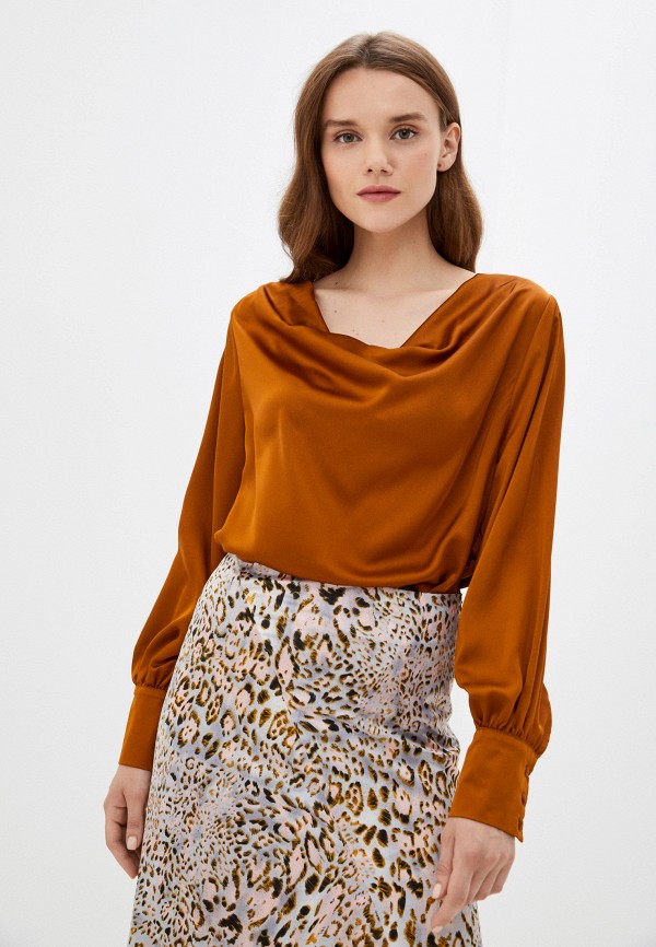 женская блузка zibi london, коричневая