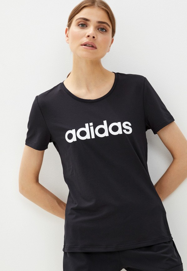 женская футболка adidas, черная