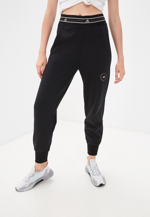 женские спортивные брюки adidas by stella mccartney, черные