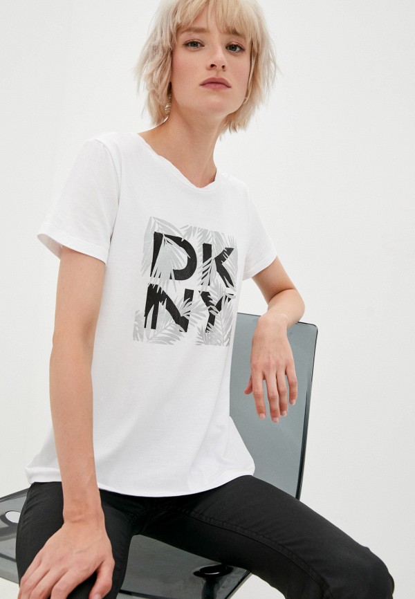 женская футболка dkny, белая