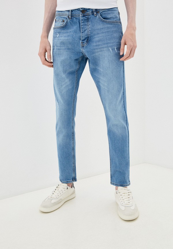 мужские зауженные джинсы trendyol, голубые