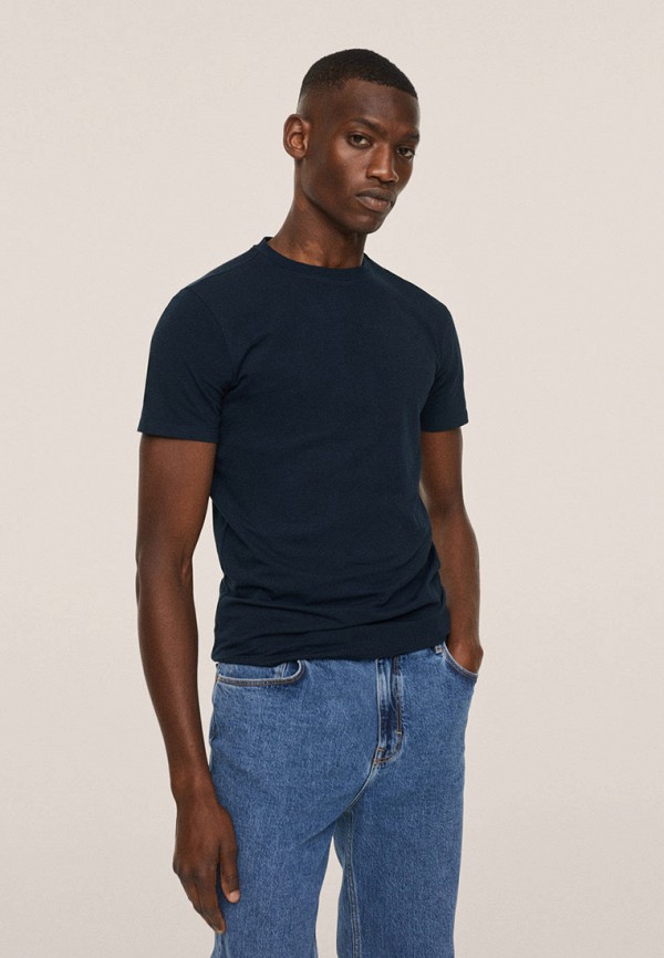 мужская футболка с коротким рукавом mango man, синяя