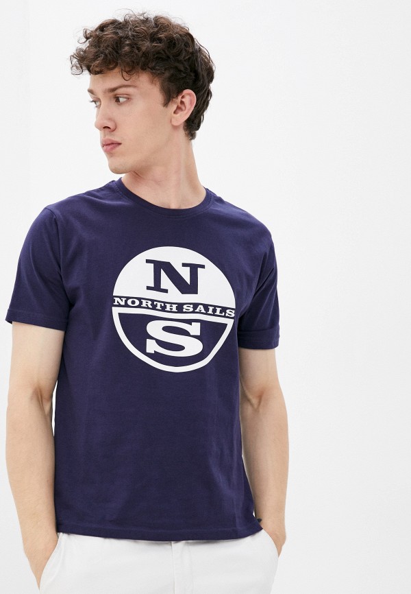 мужская футболка с коротким рукавом north sails, синяя