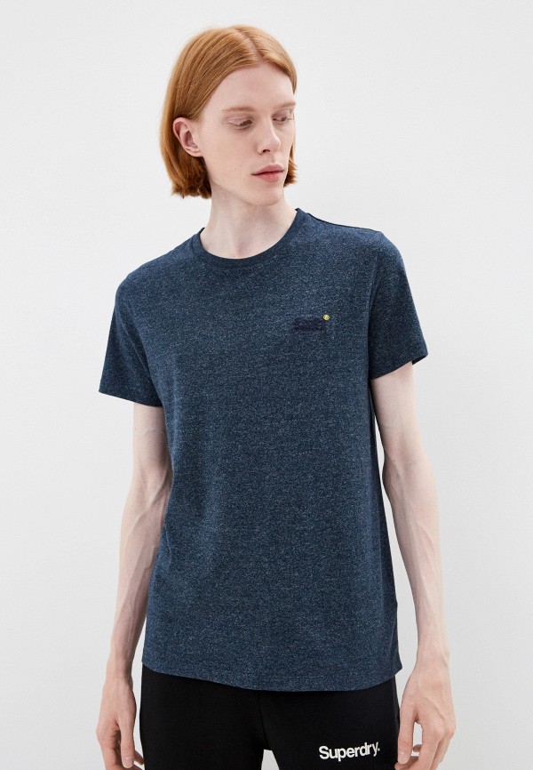 мужская футболка с коротким рукавом superdry, синяя