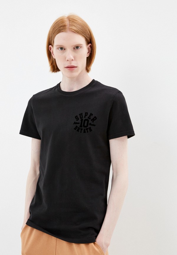 мужская футболка с коротким рукавом superdry, черная