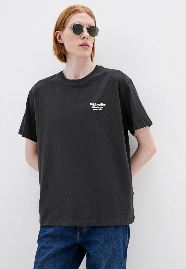мужская футболка с коротким рукавом wrangler, серая