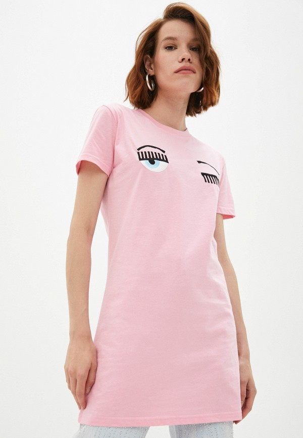 женская футболка chiara ferragni, розовая