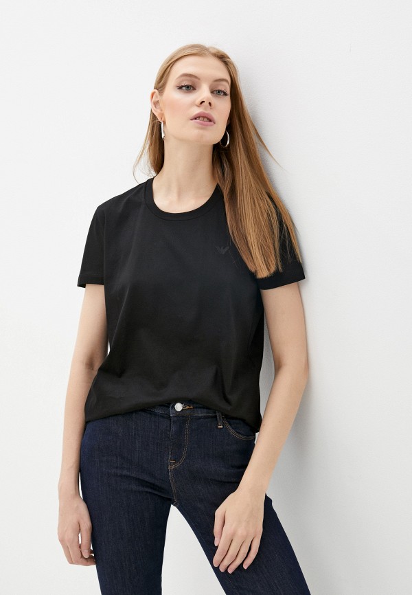 женская футболка emporio armani, черная