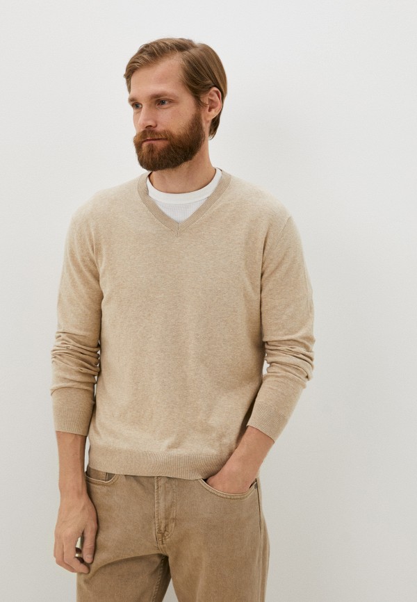 мужской пуловер united colors of benetton, бежевый