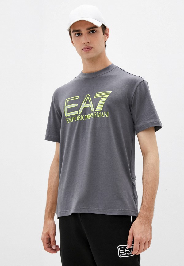 мужская футболка ea7, серая