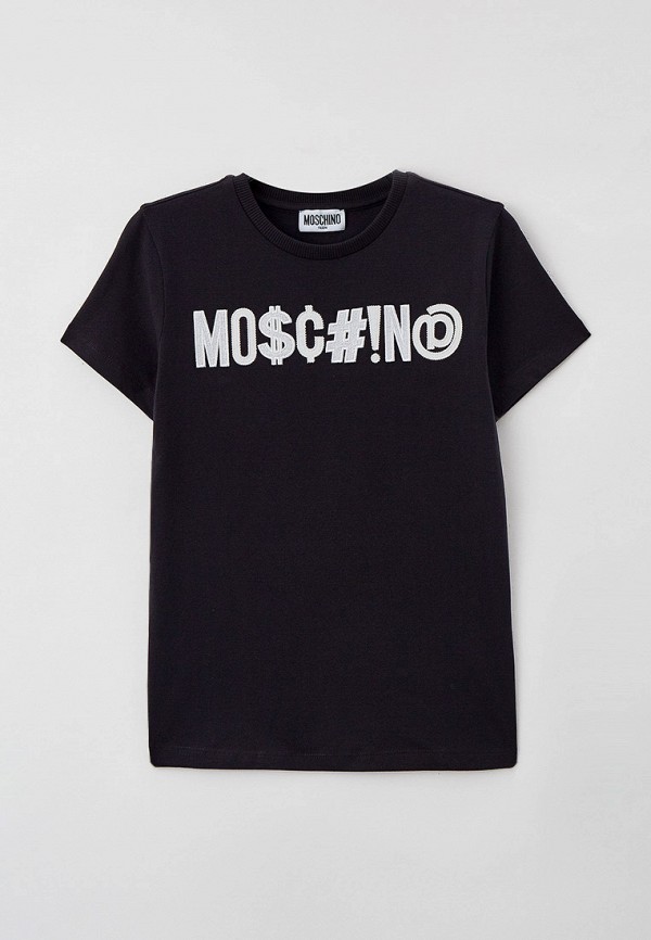футболка с коротким рукавом moschino kid для мальчика, черная