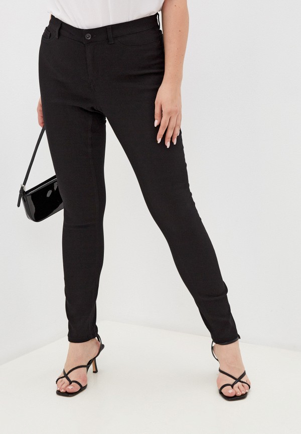 женские зауженные брюки vero moda curve, черные