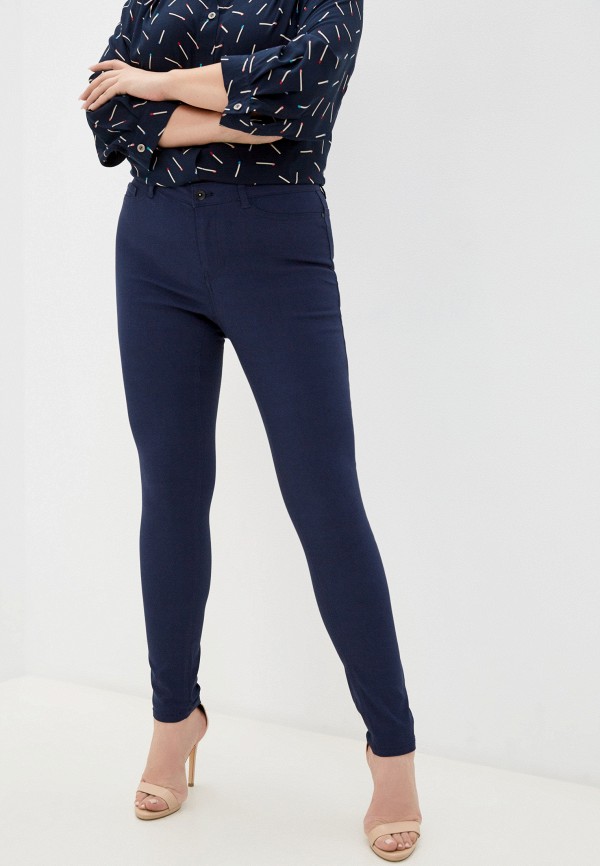 женские прямые брюки vero moda curve, синие
