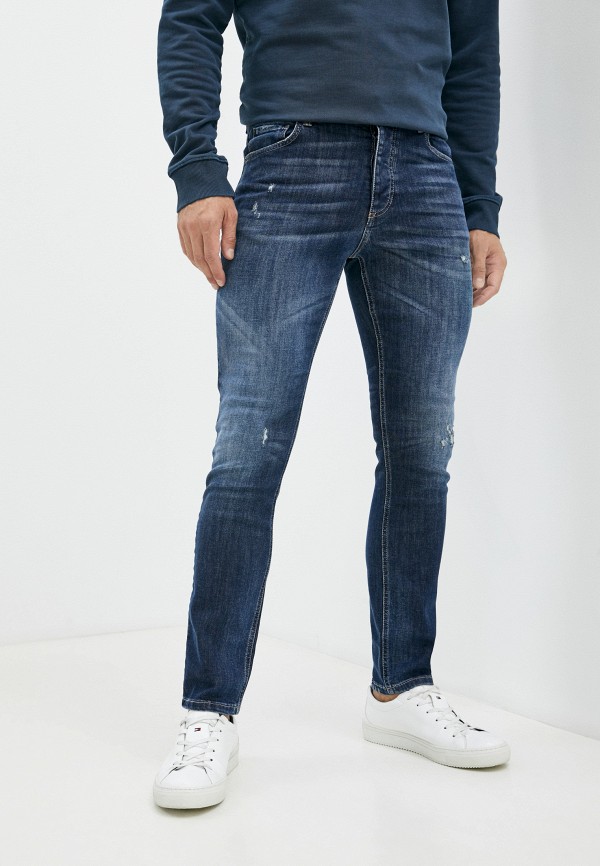 мужские зауженные джинсы united colors of benetton, синие