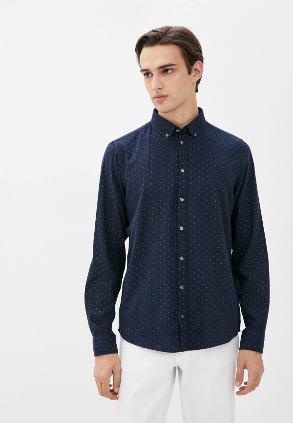 мужская рубашка с длинным рукавом casual friday by blend, синяя