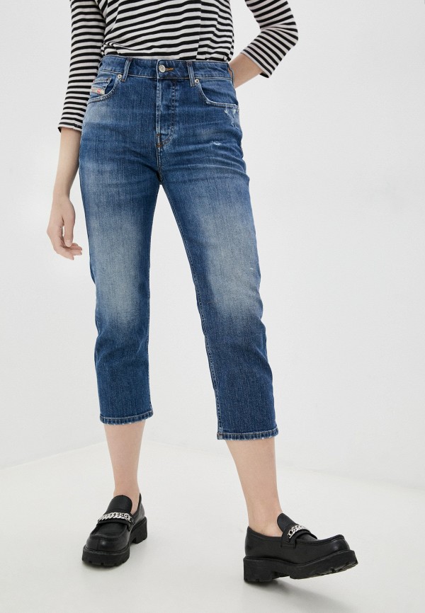 женские прямые джинсы diesel, синие