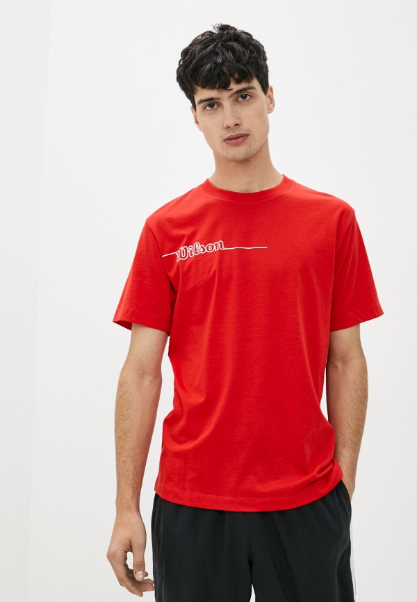 мужская футболка wilson, красная