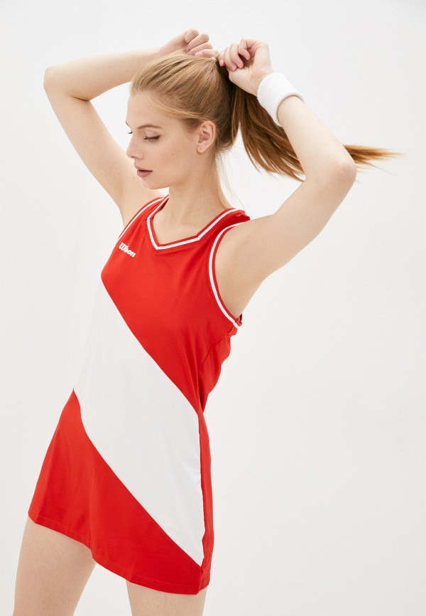 женское спортивные платье wilson, красное