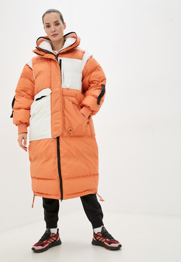 женская куртка adidas by stella mccartney, оранжевая