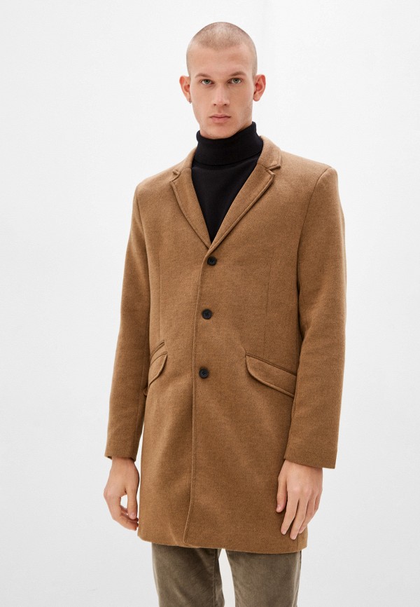 мужское пальто only & sons, коричневое