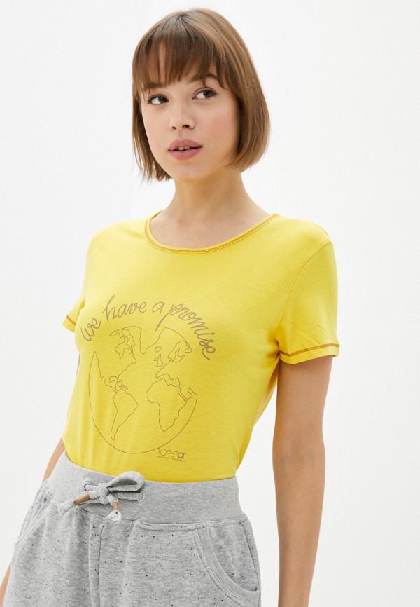 женская спортивные футболка torstai, желтая