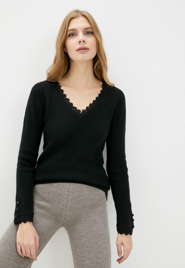 женский пуловер william de faye, черный