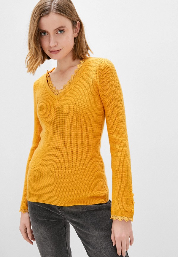 женский пуловер william de faye, желтый