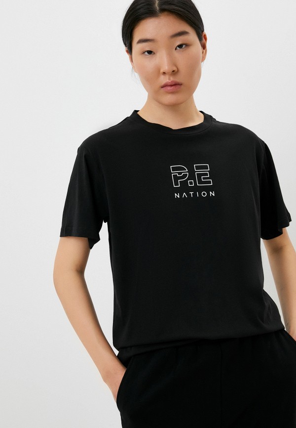 женская спортивные футболка p.e nation, черная