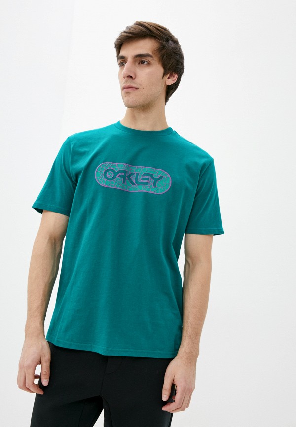 мужская спортивные футболка oakley, бирюзовая