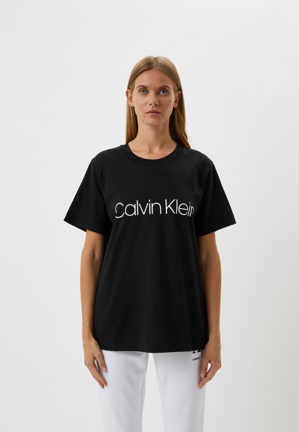женская футболка calvin klein, черная