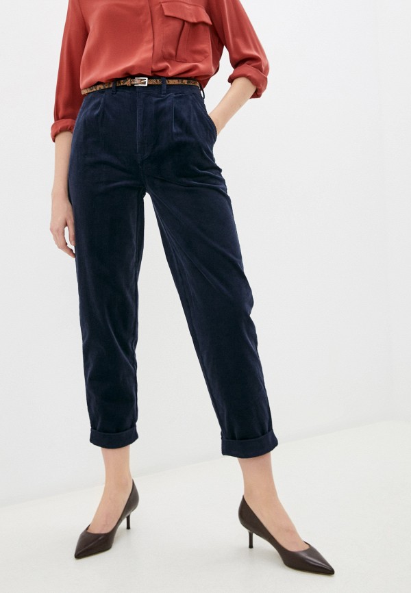женские прямые брюки marks & spencer, синие