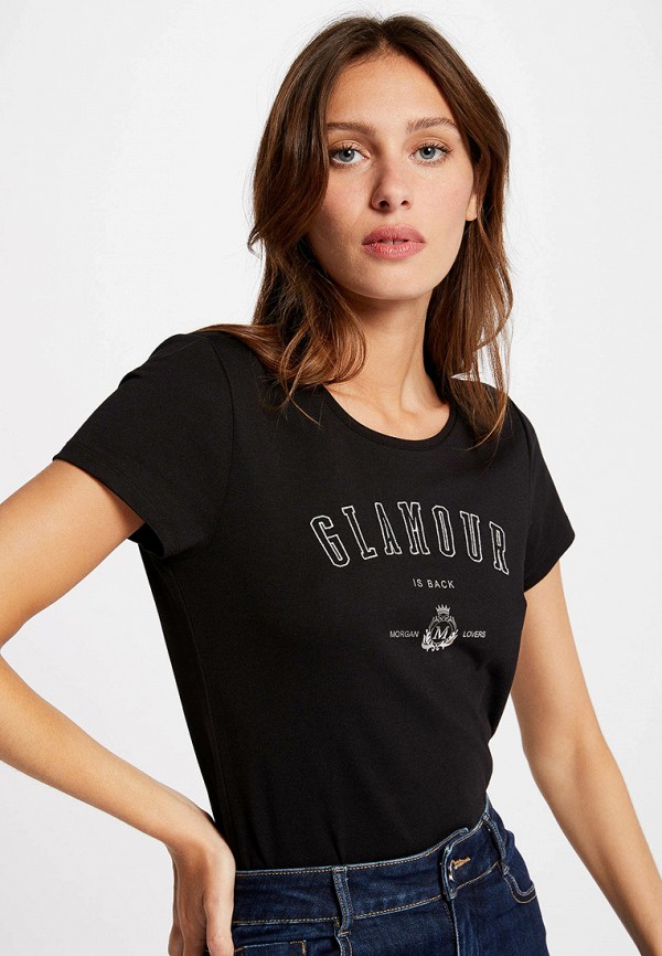 женская футболка morgan, черная