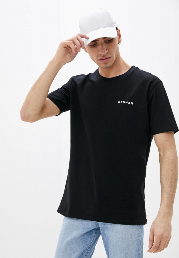 мужская футболка с коротким рукавом denham, черная