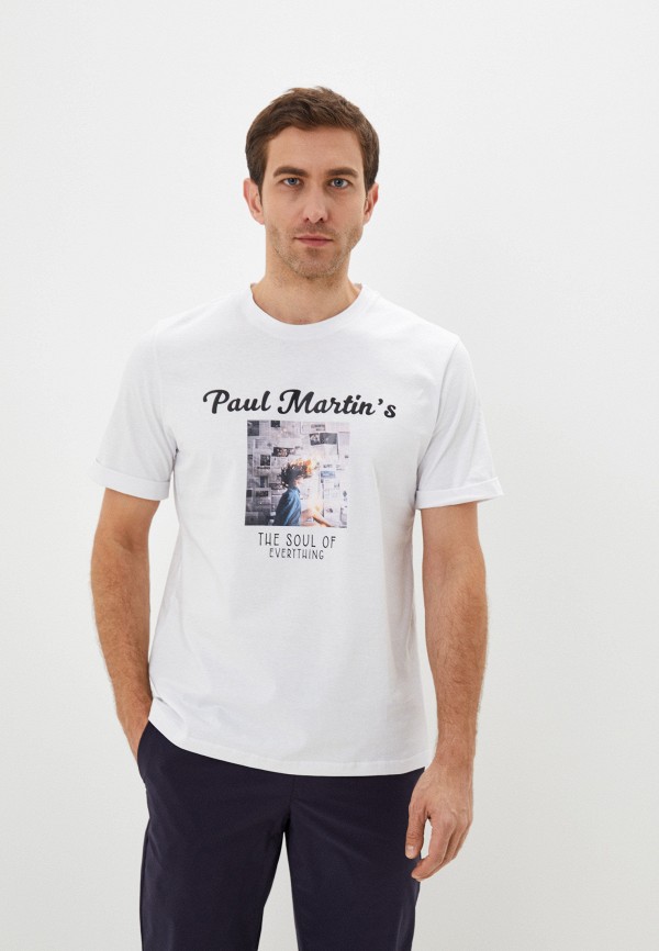 мужская футболка с коротким рукавом paul martin’s, белая