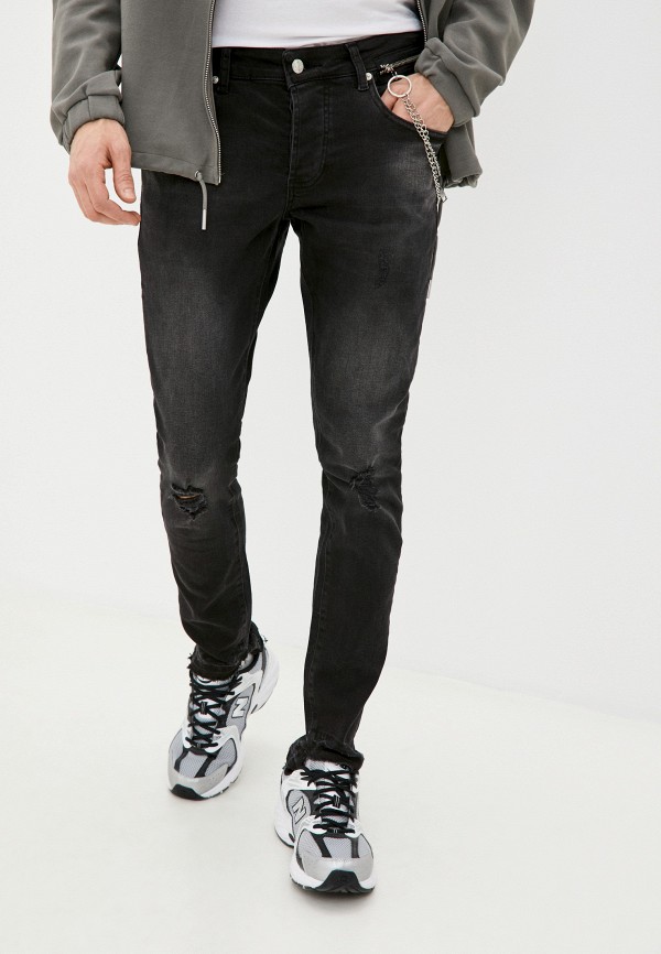 мужские зауженные джинсы rnt23, черные