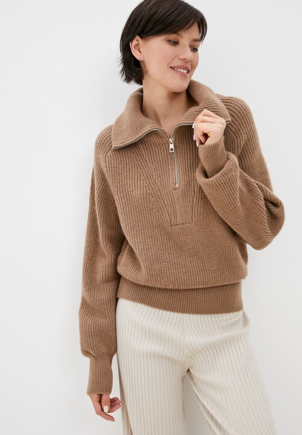 женский свитер finn flare, коричневый
